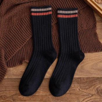 Calcetines largos de algodón para mujer, estilo retro a rayas, transpirables, perfectos para primavera y otoño