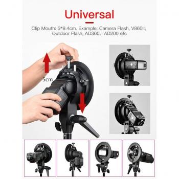 Godox S-Type Bowens Mount for Speedlite Flash Snoot Softbox Beauty Dish Honeycomb Grid