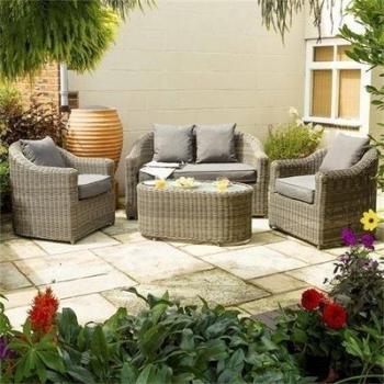 Bunbury 4-Seater Natural Weave Patio Sofa Set