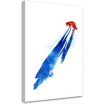 Peinture à l'Encre Bleue “Renard en Ombre” 40x60