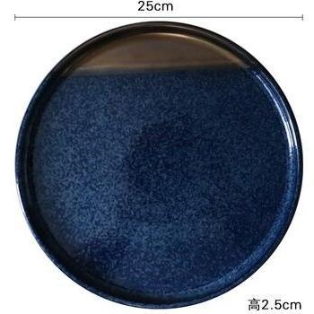 Elegant Indigo Glazed Ceramic Plate