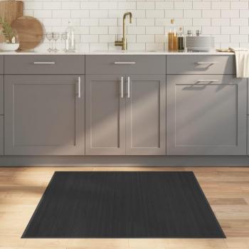 VidaXL Alfombra cuadrada bambú gris 100x100 cm