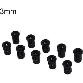 Set de lámparas LED negras de 3mm, 5mm y 8mm – 10 unidades con clip bisel