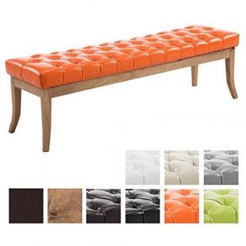 CLP Holzbank Ramses in Orange – 46 cm Sitzhöhe, polstert, kunstlederbezogen, 150 cm