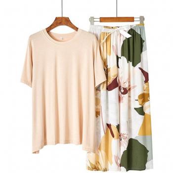 JULY'S SONG Women's Summer Autumn Floral Modal Pajama Set