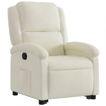 Fauteuil en velours crème inclinable