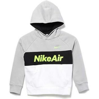 Nuovo Nike Po Hoodie Bambino, Blu Marino / Grigio, S