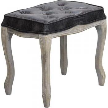 Sgabello Marly in ecopelle vintage grigio
