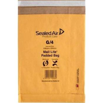 Mail Lite® Polstertasche Kraftpapier – Typ G/4, 108 g, 238 × 337 mm