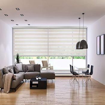 Estor de ventana beige jaspeado 100 x 250 cm
