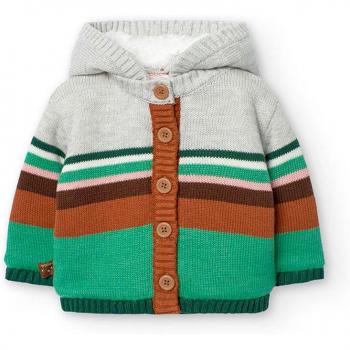 Boboli abrigo de punto con capucha para bebé