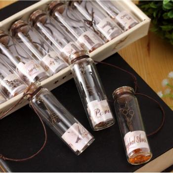 Clear Miniature Bottle with Cork for Photography