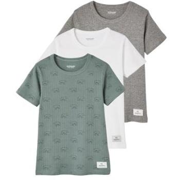 Ensemble de 3 T-shirts Vert Émeraude à Manches Courtes pour Enfant Garçon