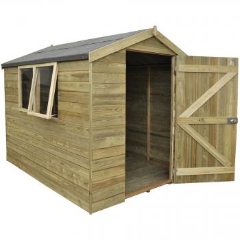 Forest Garden 8 x 6ft Tongue & Groove Apex Pressure Treated Shed including Opening Windows