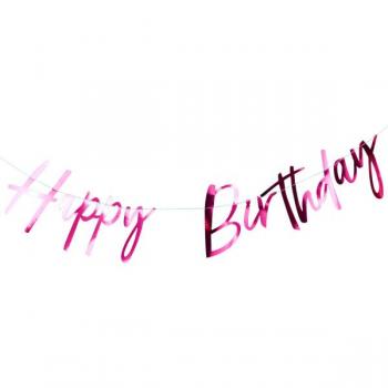 Bunte Disco Happy Birthday Girlande 2m