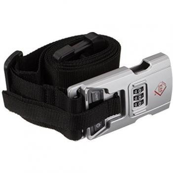 SchutzBand Koffergurt Digitalwaage + Schloss, Schwarz