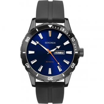 SEKONDA Unisex-Adult Traditional Quartz Watch featuring a Round Face and Rubber Bracelet