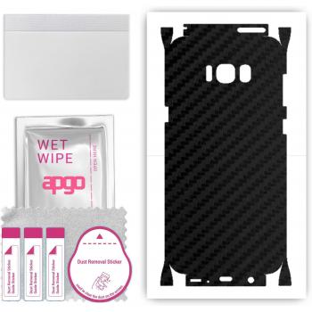 Apgo Beschermende Folie voor Samsung Galaxy S8 Plus, Volledige Wrap, Carbon Zwart