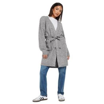 Grey Petite Cable Knit Sweater for Women – Size 6-8