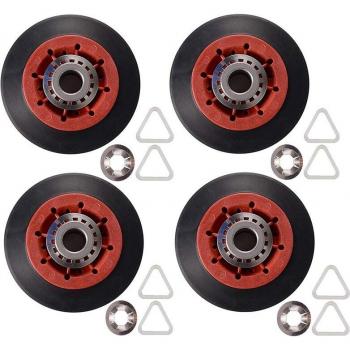 4PCS Dryer Drum Roller Assembly for Whirlpool, Kenmore