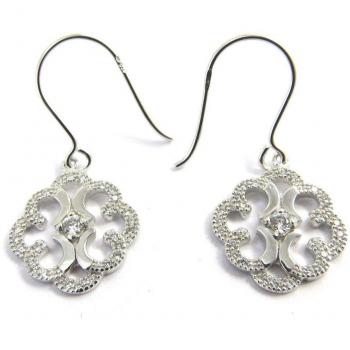 Altesse M2732 Elegant White Sissi Silver Earrings