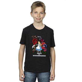 BI51716 Disney Kids’ Black Alice in Wonderland Print Top – 3‑4 Yrs