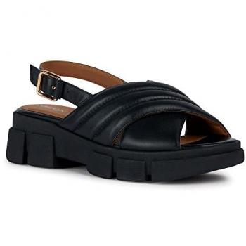 Lissabon Style: Geox Black Flat Sandals for Her, UK 5