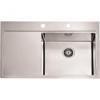 Fregadero Premium Alveus Pure con Desagüe Regulable, 86 × 53 cm, Acero Inoxidable