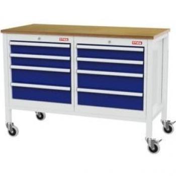 Bureau Mobile STIER 8 tiroirs – Vert Saphir