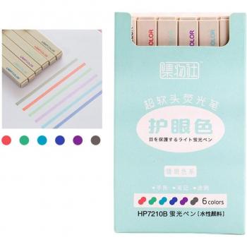 Surligneurs haut de gamme 6 couleurs pastel