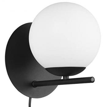Lampe murale design Trio Pure en Métal Noir et Globe en Verre