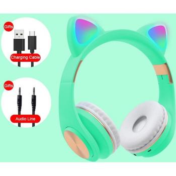 Casque sans fil enfant oreille de chat avec microphone et fonction de réduction de bruit