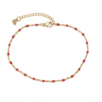 Joya para el pie de mujer en acero inoxidable 304 con acabado dorado