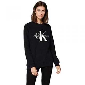 Calvin Klein Jeans Femme Sweatshirt Monogram Logo, Noir