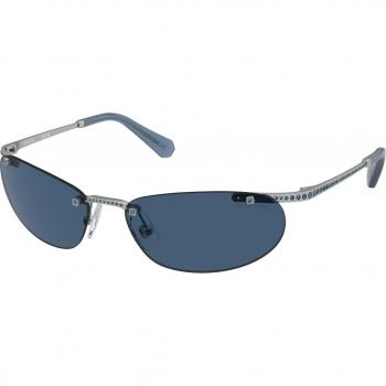 Swarovski Silver Sunglasses with Original Case Gray Female Size 59 MM