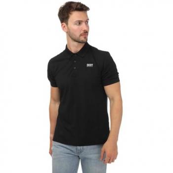 DKNY Men's Black Logo Polo, Size 36 – Tonal Design