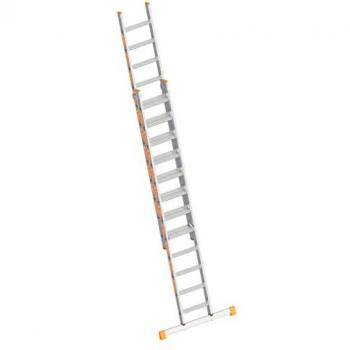 Layher Alu Stufenschiebeleiter 2x12 Stufen mit Traverse