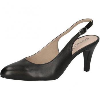 Escarpin Glamour Noir en Cuir, Talon Entonnoir, P.37