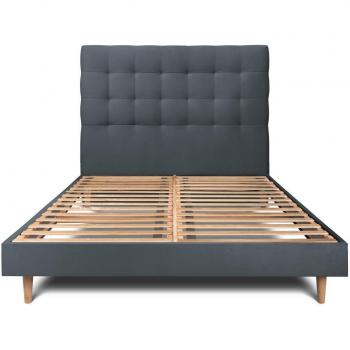 Lit Chic Velours Gris 140x200cm