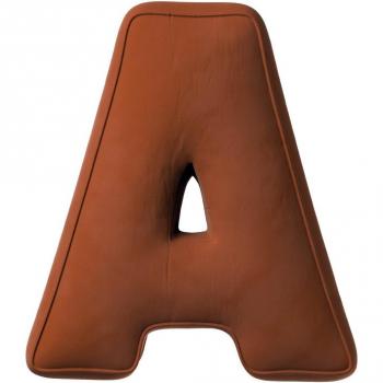 Coussin lettre A Tipi Jaune Velours Posh