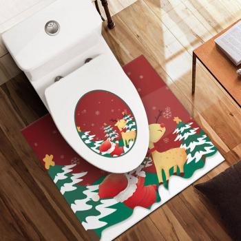 Removable Christmas Santa Claus Toilet Decal Waterproof PVC Self-Adhesive