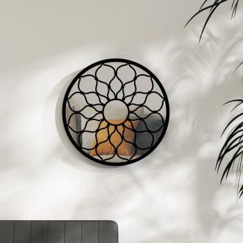 Espejo de hierro negro redondo 60x3 cm para interiores