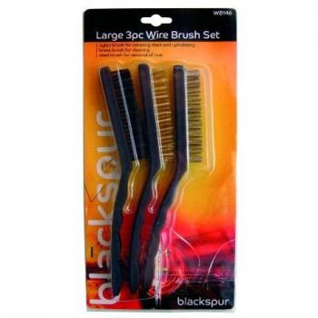 Blackspur 3 Pack Wire Brush Set