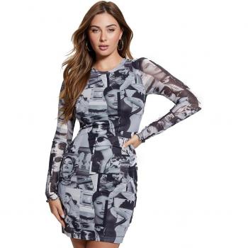 Abito mini a maniche lunghe slim fit Guess Adriana