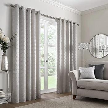 Cassina Circular Patterned Eyelet Curtains