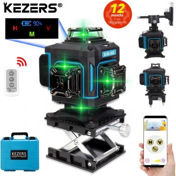 Nivel Láser Verde 16 Líneas 4D 360 KL4D‑03G – Unidad con Batería Li‑ion 4000 mAh