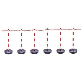 Kit de signalisation rouge/blanc avec 6 potelets