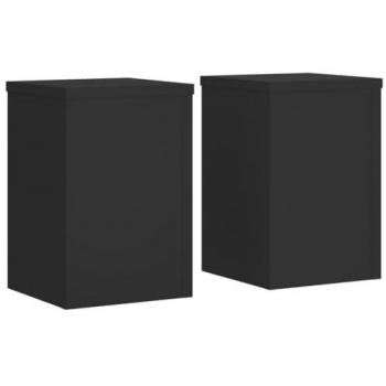 Étagères pour plantes 2 pcs noir 20x20x30 cm bois d'ingénierie