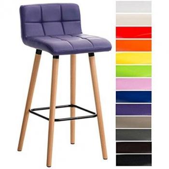 Thekenhocker CLP Lincoln I – Lila, Kunstlederbezug, gepolstert, Rücken