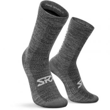 Calcetines de ciclismo unisex SRX Maloja Siroko con lana merino Gris